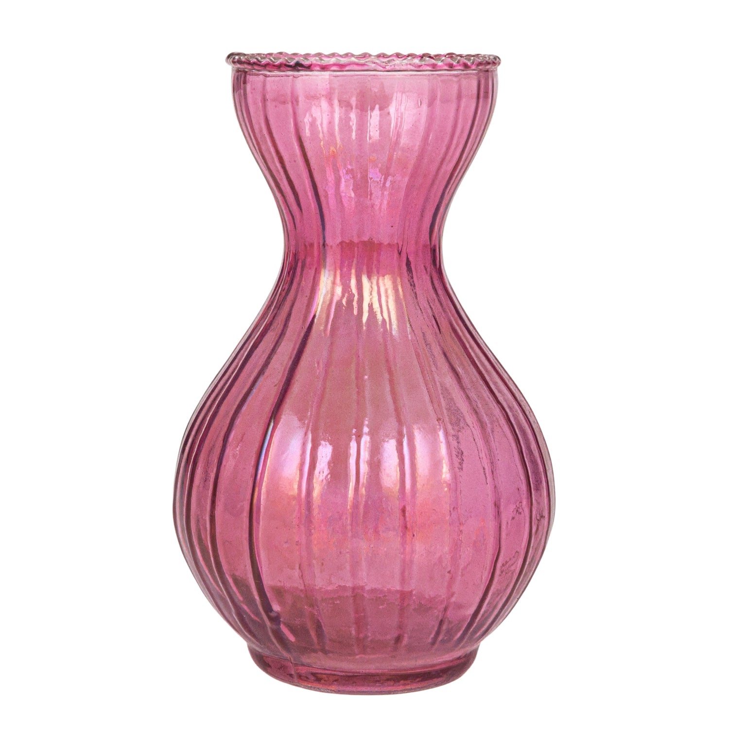 Multicolor Debossed Reclaimed Glass Vases (Set of 4 Sizes)